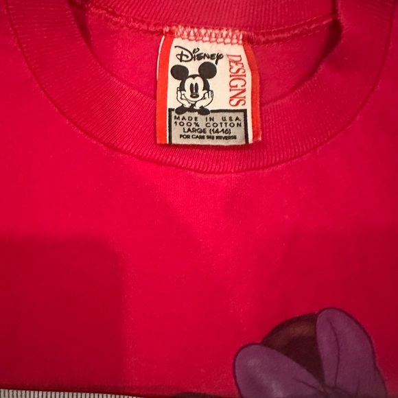 Pink 90s Minnie Mouse Kids Large (13-14) - Picture 2 of 2